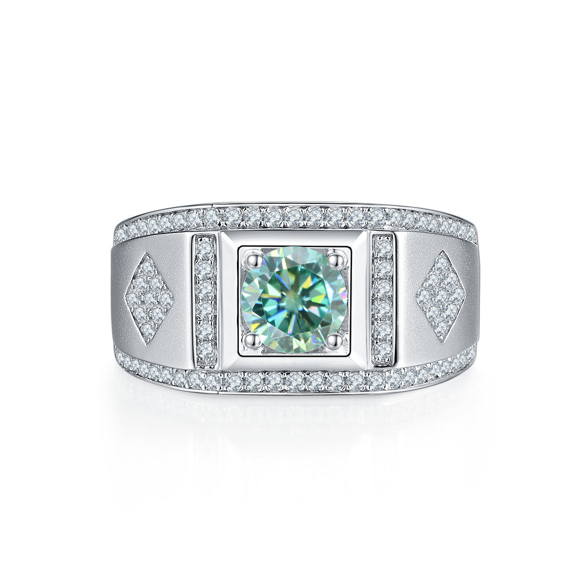 Throne Silver Ring Inlaid Gemstone
