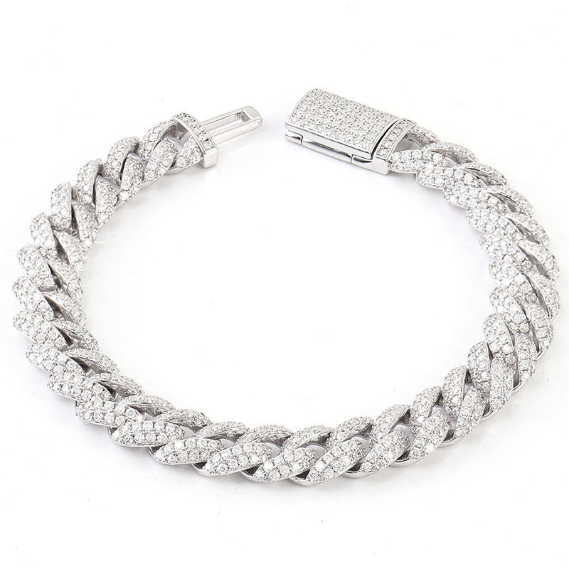 Diamond Blaze Silver Buckle Chain Bracelet