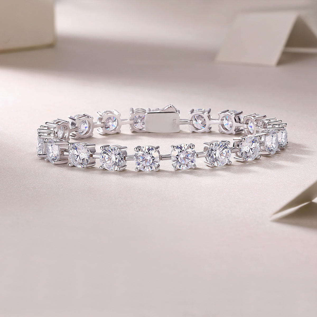 Stellar Radiance Diamond Silver Bracelet