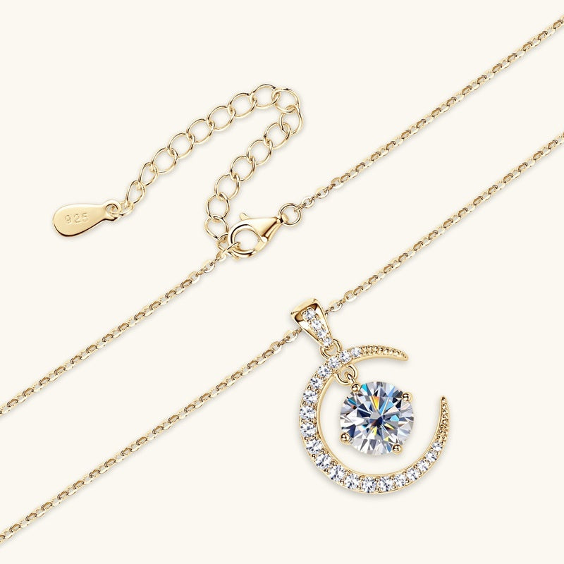 Lunar Grace Moissanite Pendant Necklace