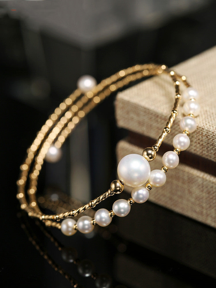 Serenity Freshwater 14K Gold Pearl Bracelet