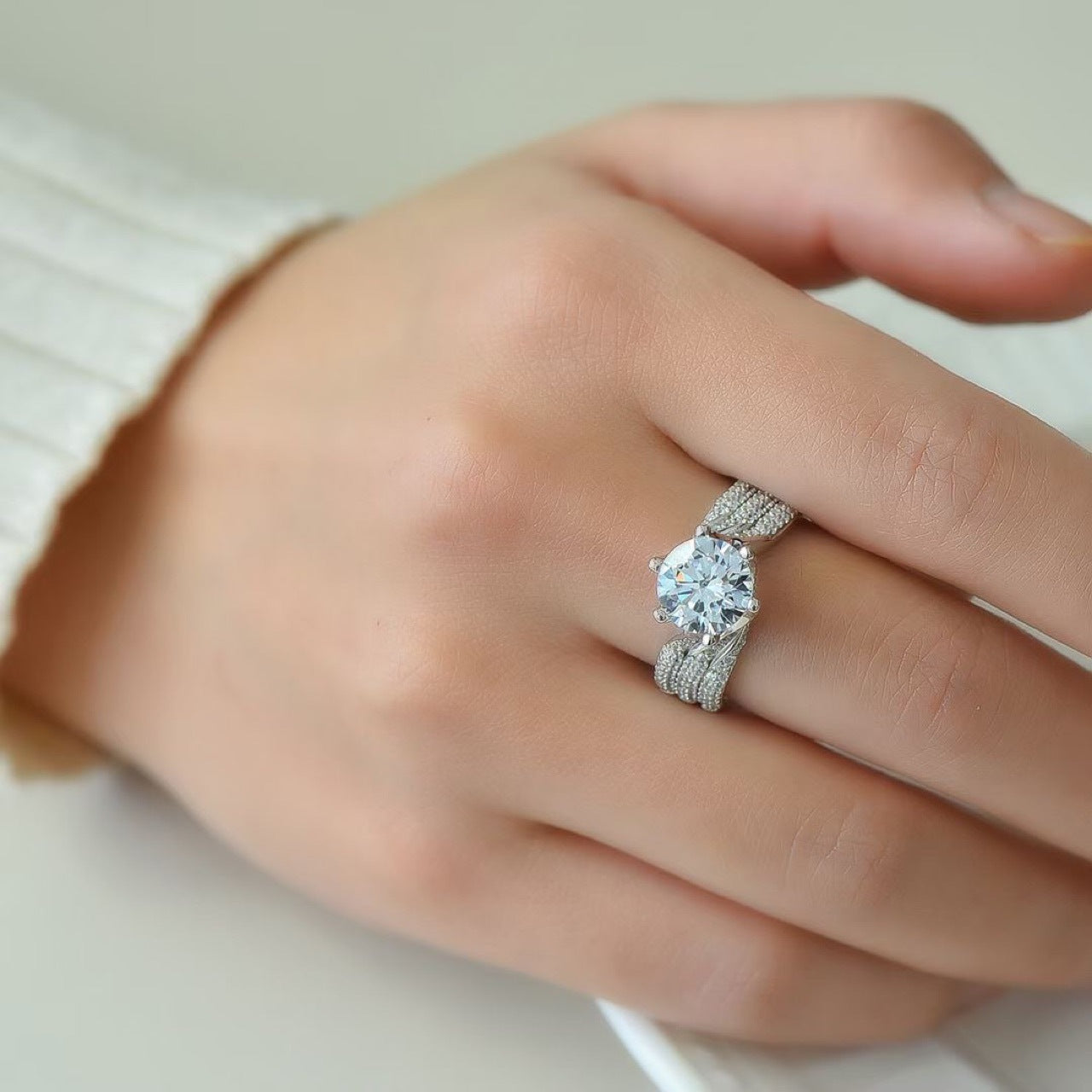 Moissanite Ring III Love Gold Plated Seal