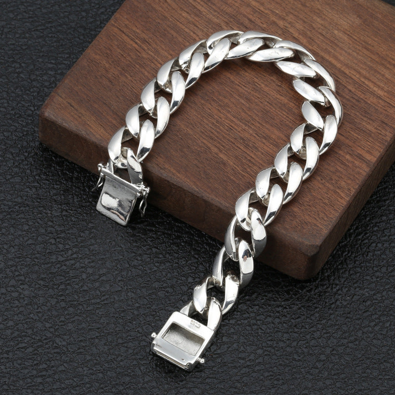 Caesar Bold Silver Chain Bracelet