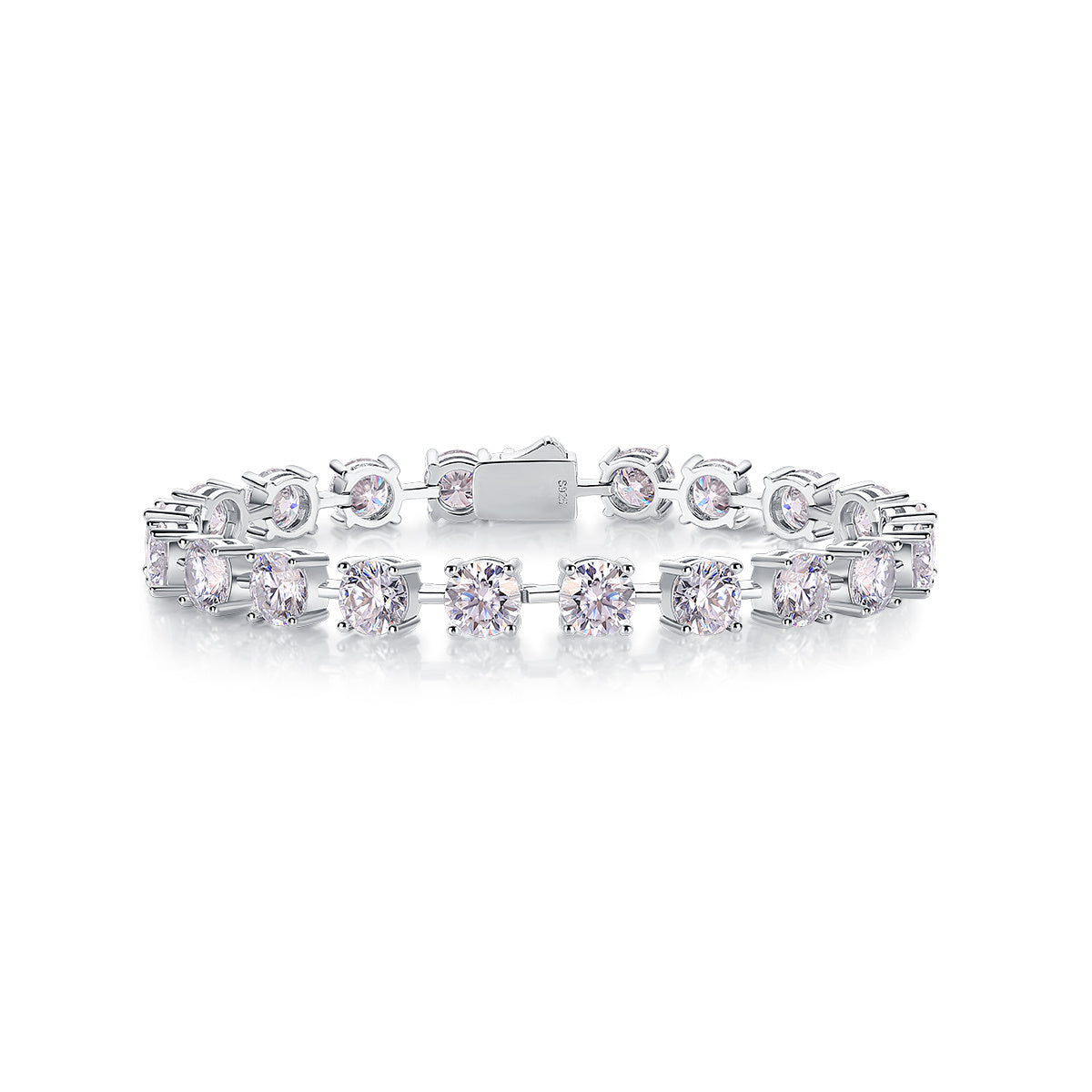 Stellar Radiance Diamond Silver Bracelet