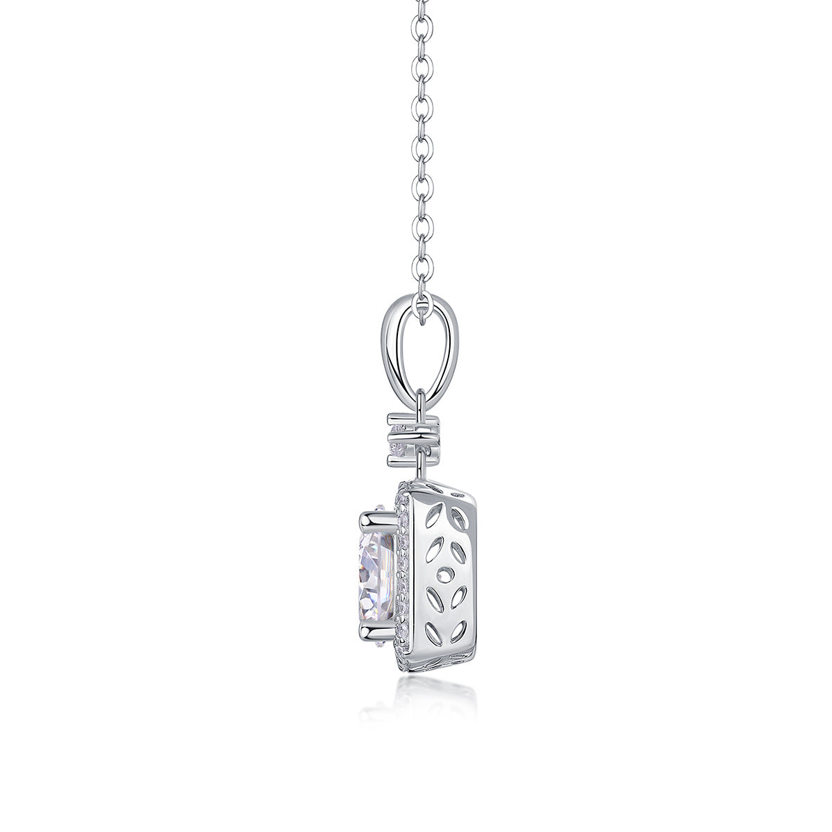Pendant Silver Diamond Necklace