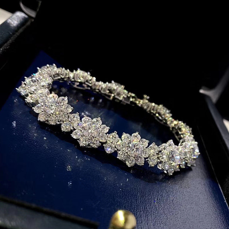 Blooming Brilliance Diamond Flower Bracelet