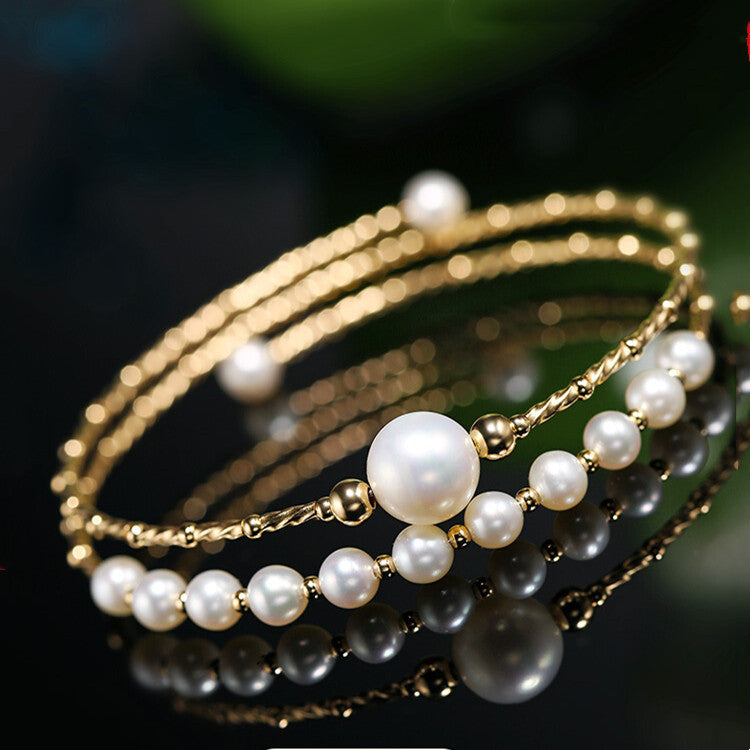 Serenity Freshwater 14K Gold Pearl Bracelet