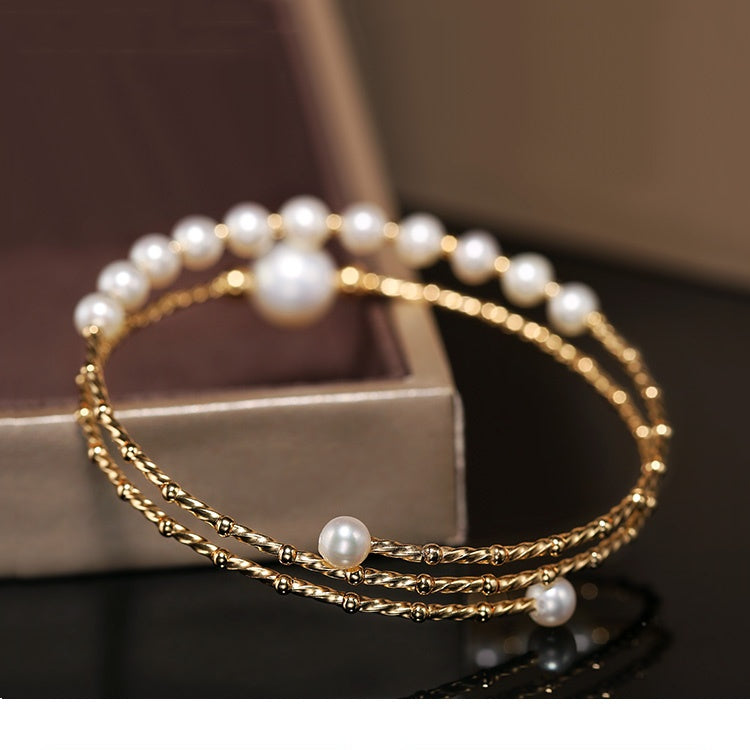 Serenity Freshwater 14K Gold Pearl Bracelet