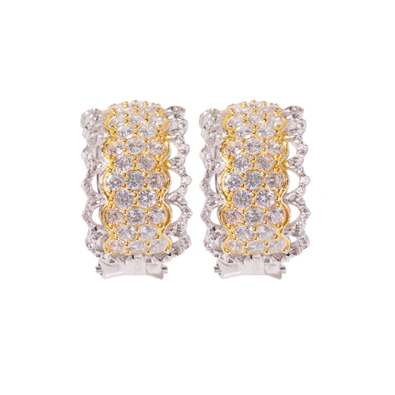 Empress Gold Lace Diamond Earrings
