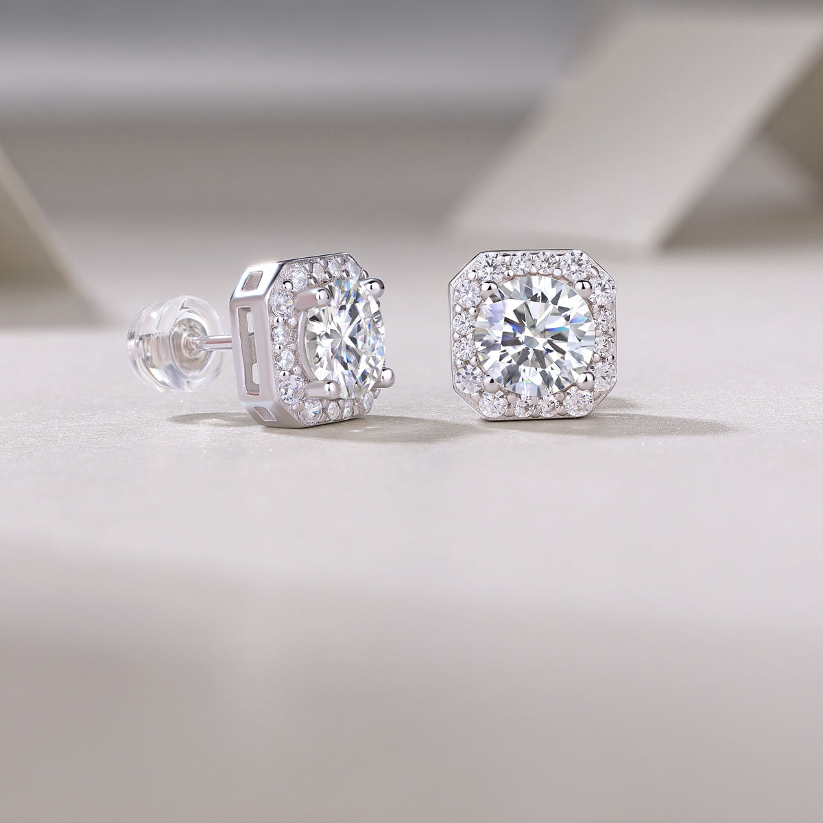 Octagon Glow Diamond Earrings
