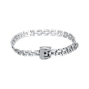 Crown Buckle Diamond Silver Bracelet