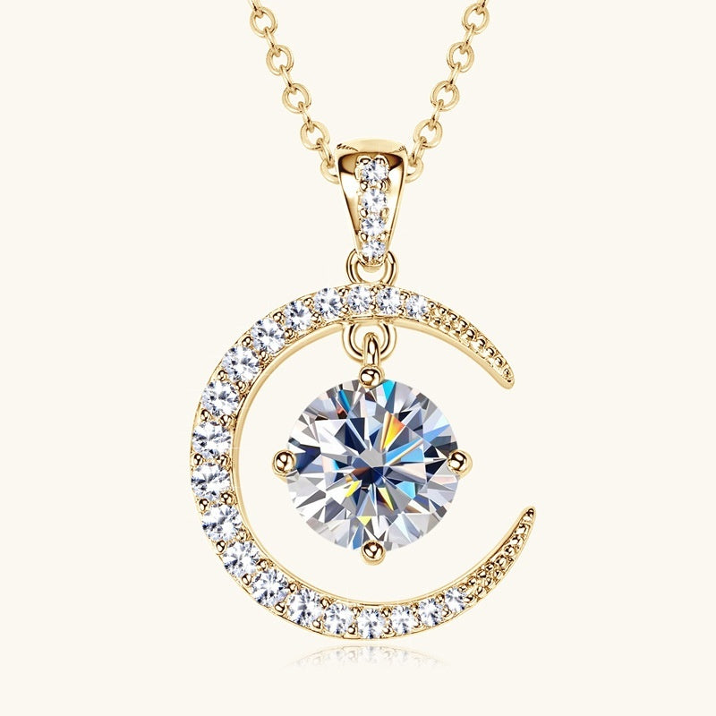 Lunar Grace Moissanite Pendant Necklace