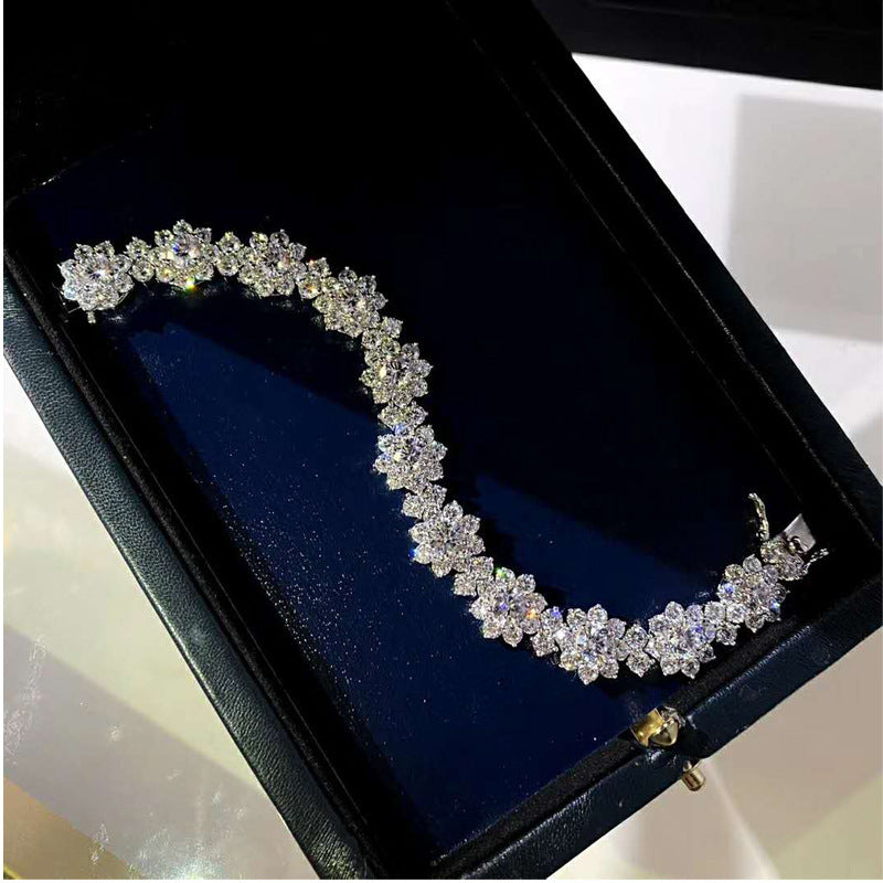 Blooming Brilliance Diamond Flower Bracelet