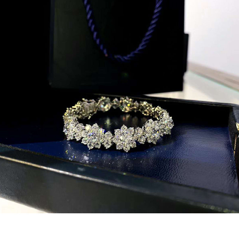 Blooming Brilliance Diamond Flower Bracelet