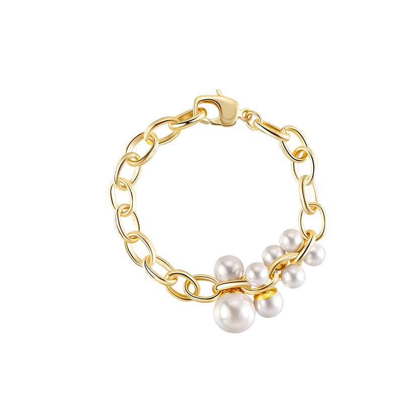 Champagne Pearl Chain Bracelet
