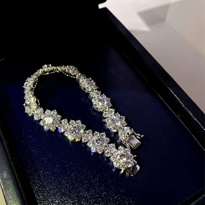 Blooming Brilliance Diamond Flower Bracelet