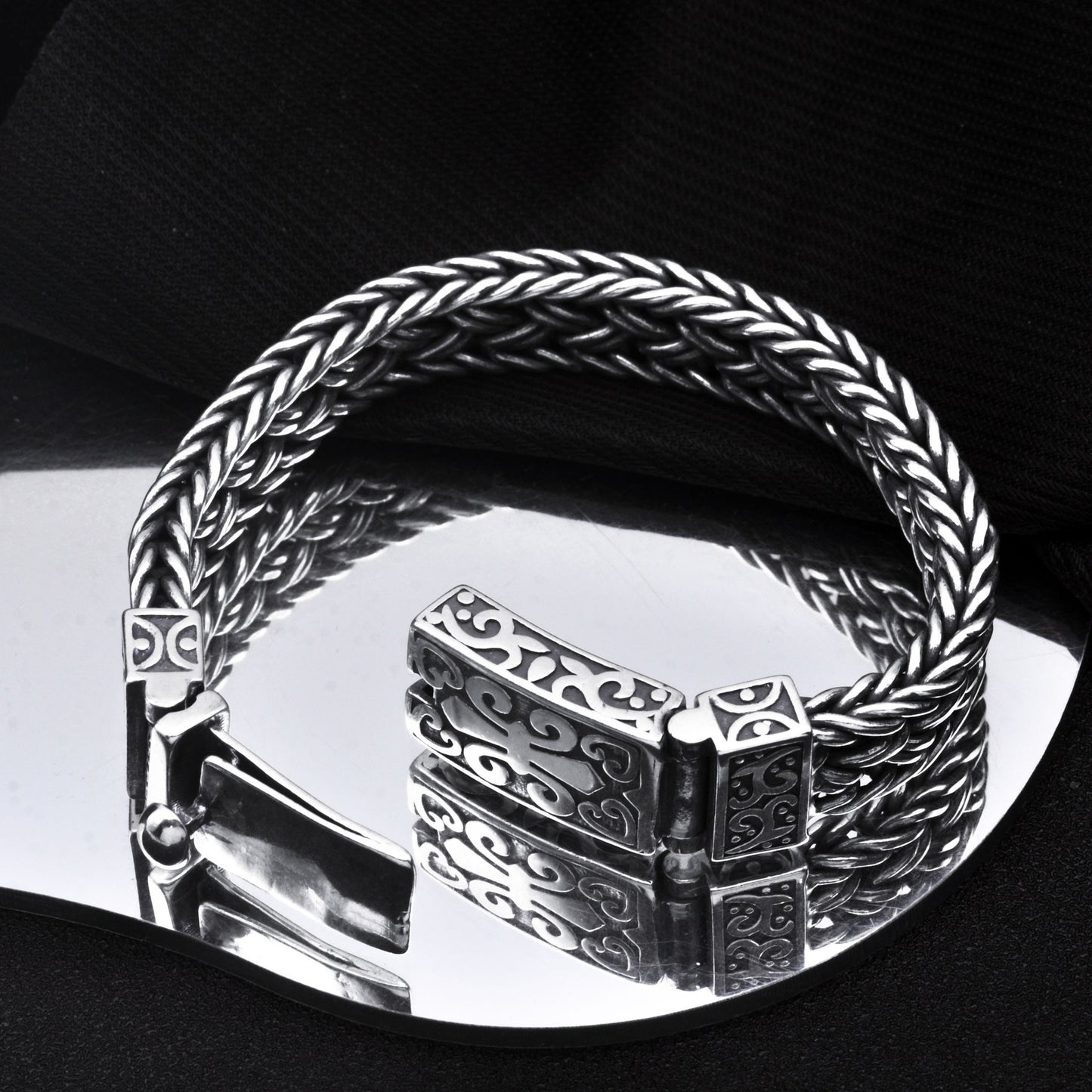 Imperator's Fortitude Woven Handmade Silver Bracelet