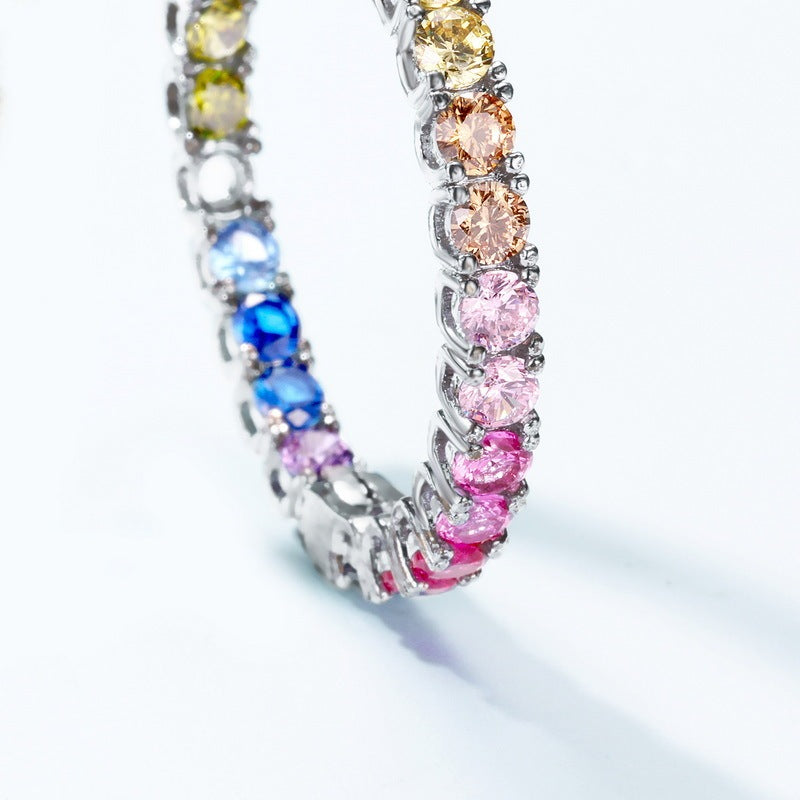 Rainbow Zircon Diamond Earrings