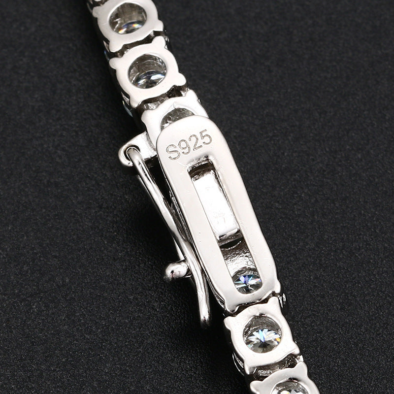 Radiant Row Silver Moissanite Necklace
