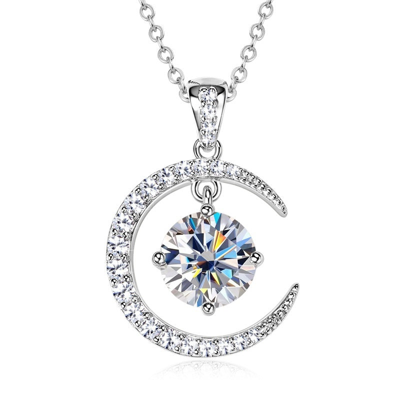Lunar Grace Moissanite Pendant Necklace