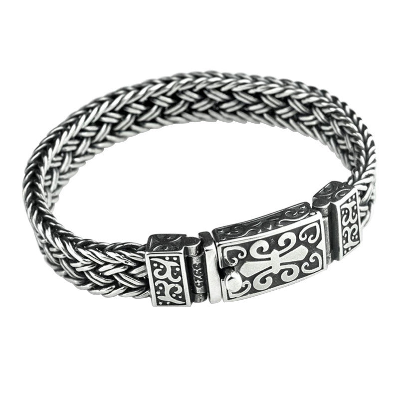 Imperator's Fortitude Woven Handmade Silver Bracelet