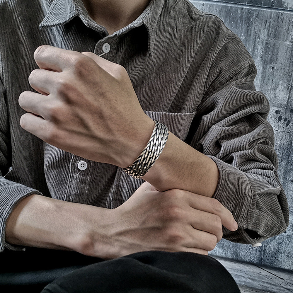 Augustus Sovereign Handmade Silver Band Bracelet