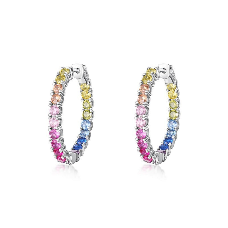 Rainbow Zircon Diamond Earrings