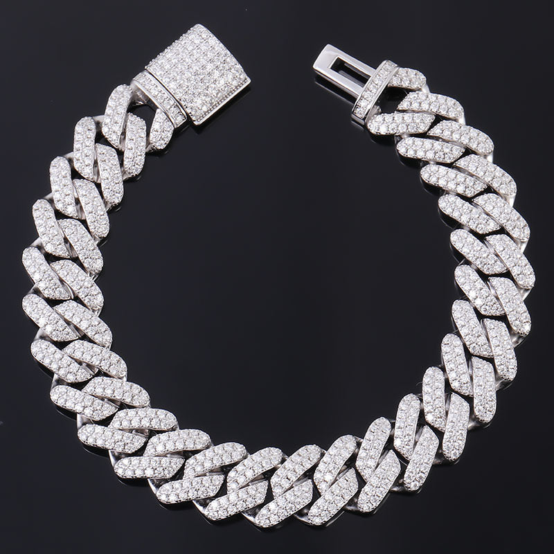 Diamond Blaze Silver Buckle Chain Bracelet