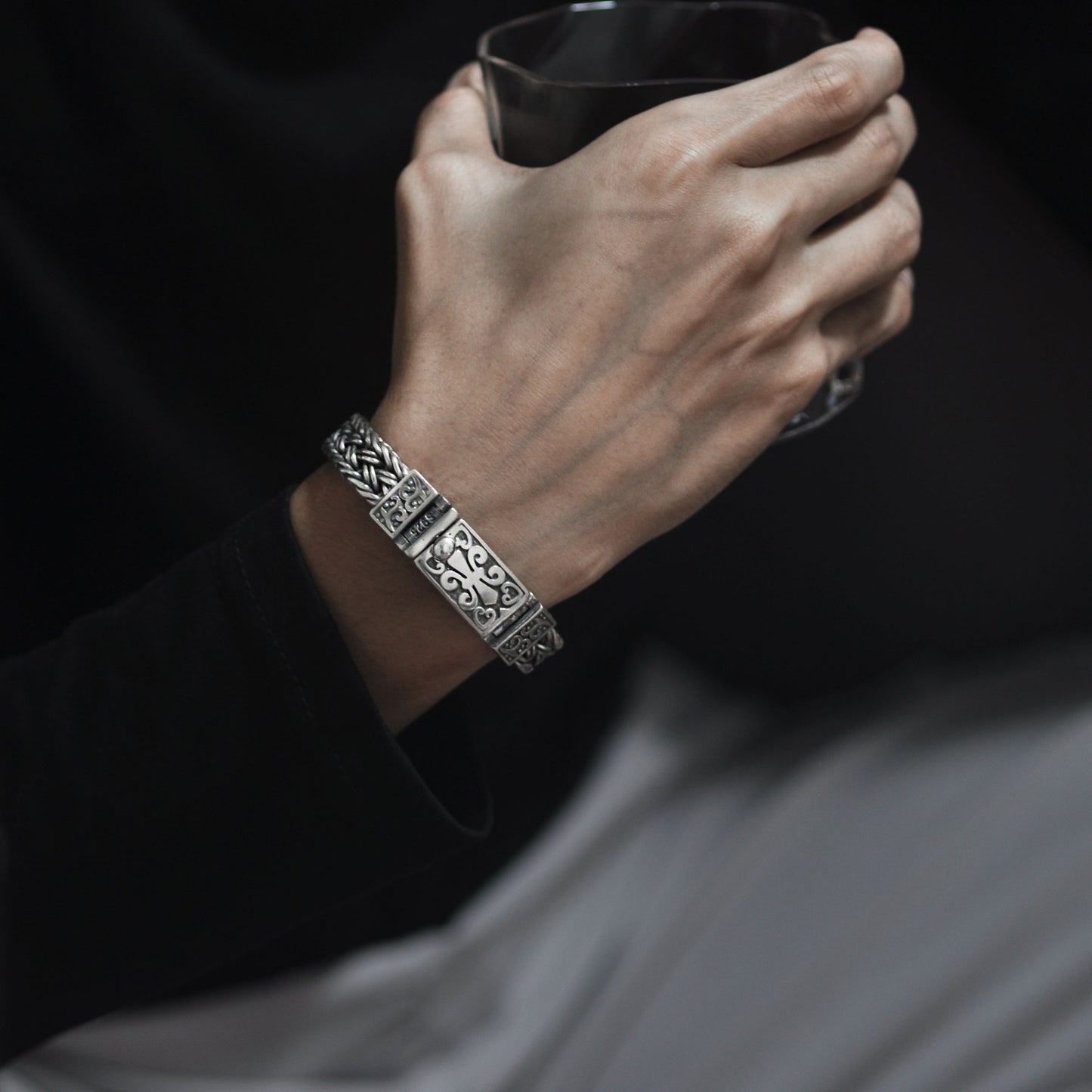 Imperator's Fortitude Woven Handmade Silver Bracelet
