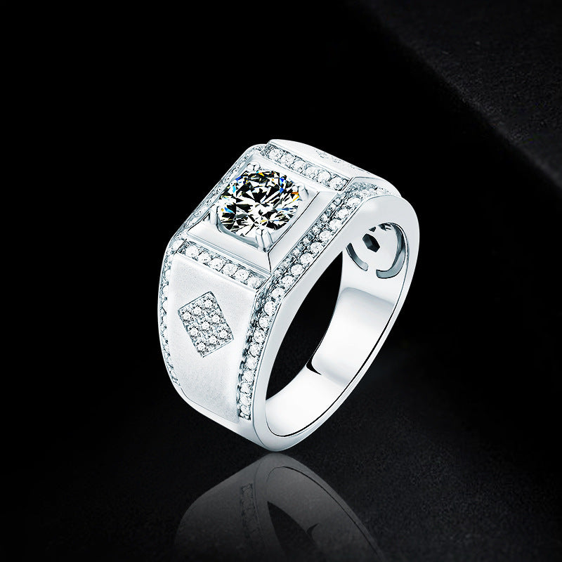 Throne Silver Ring Inlaid Gemstone