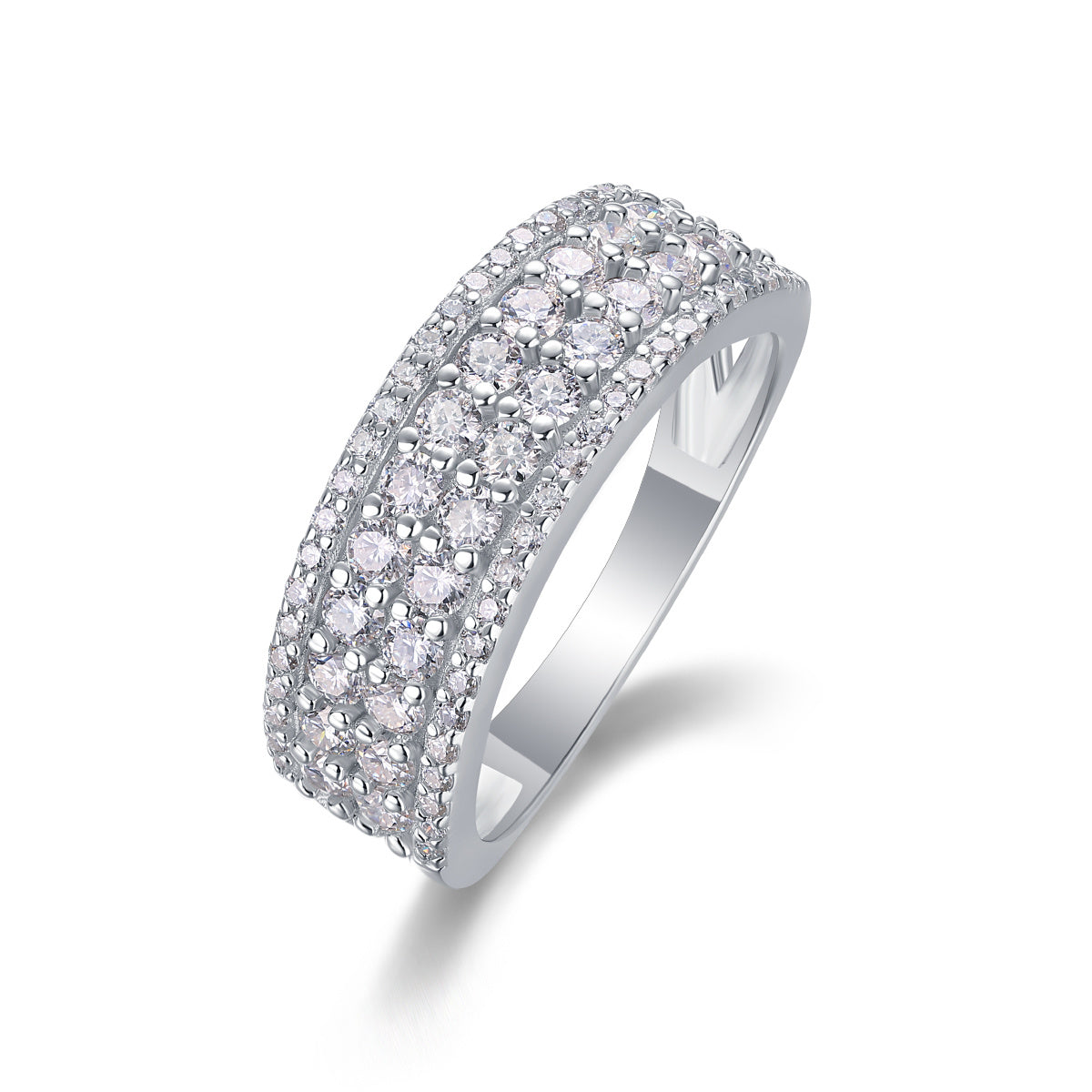 Eclipse Brilliance Moissanite Diamond Silver Ring