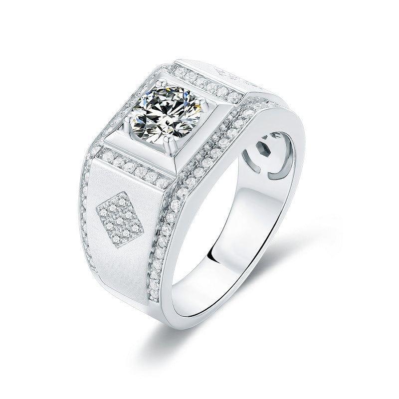Throne Silver Ring Inlaid Gemstone