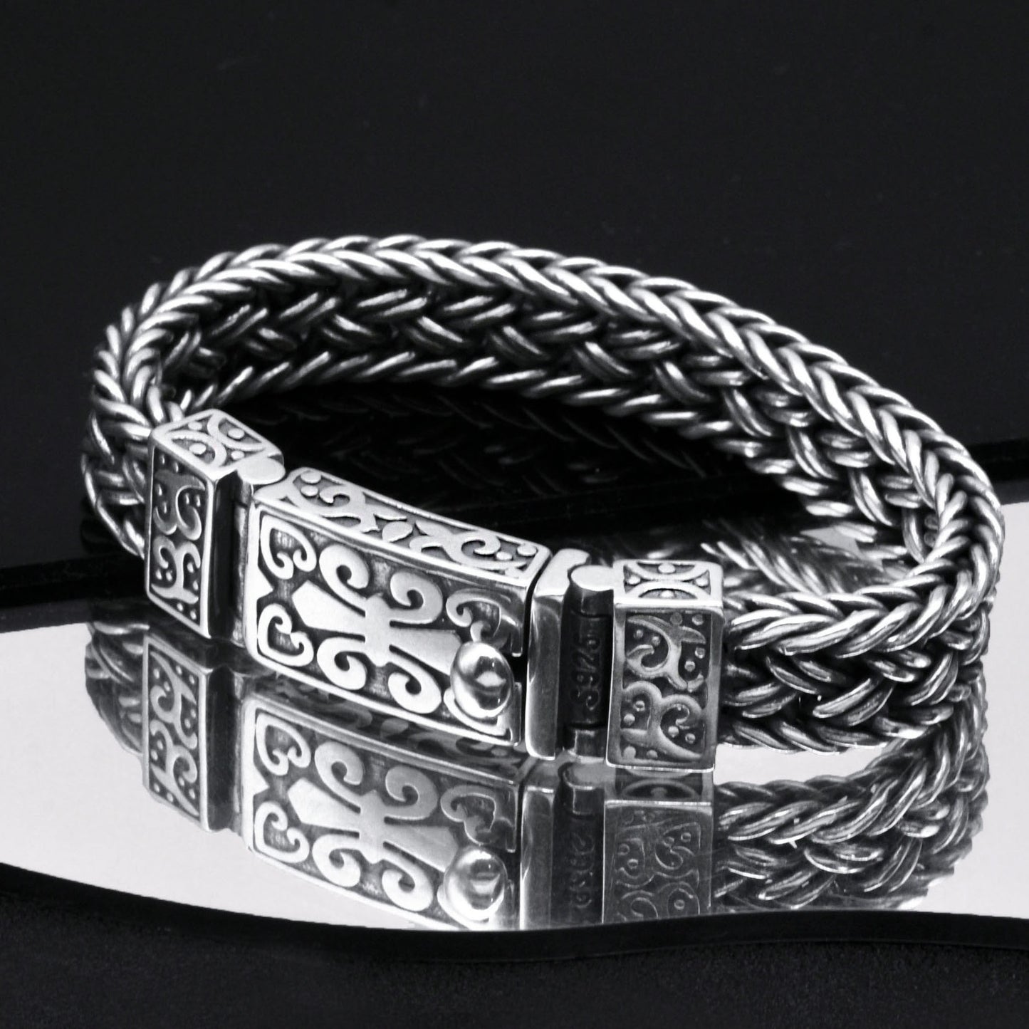 Imperator's Fortitude Woven Handmade Silver Bracelet