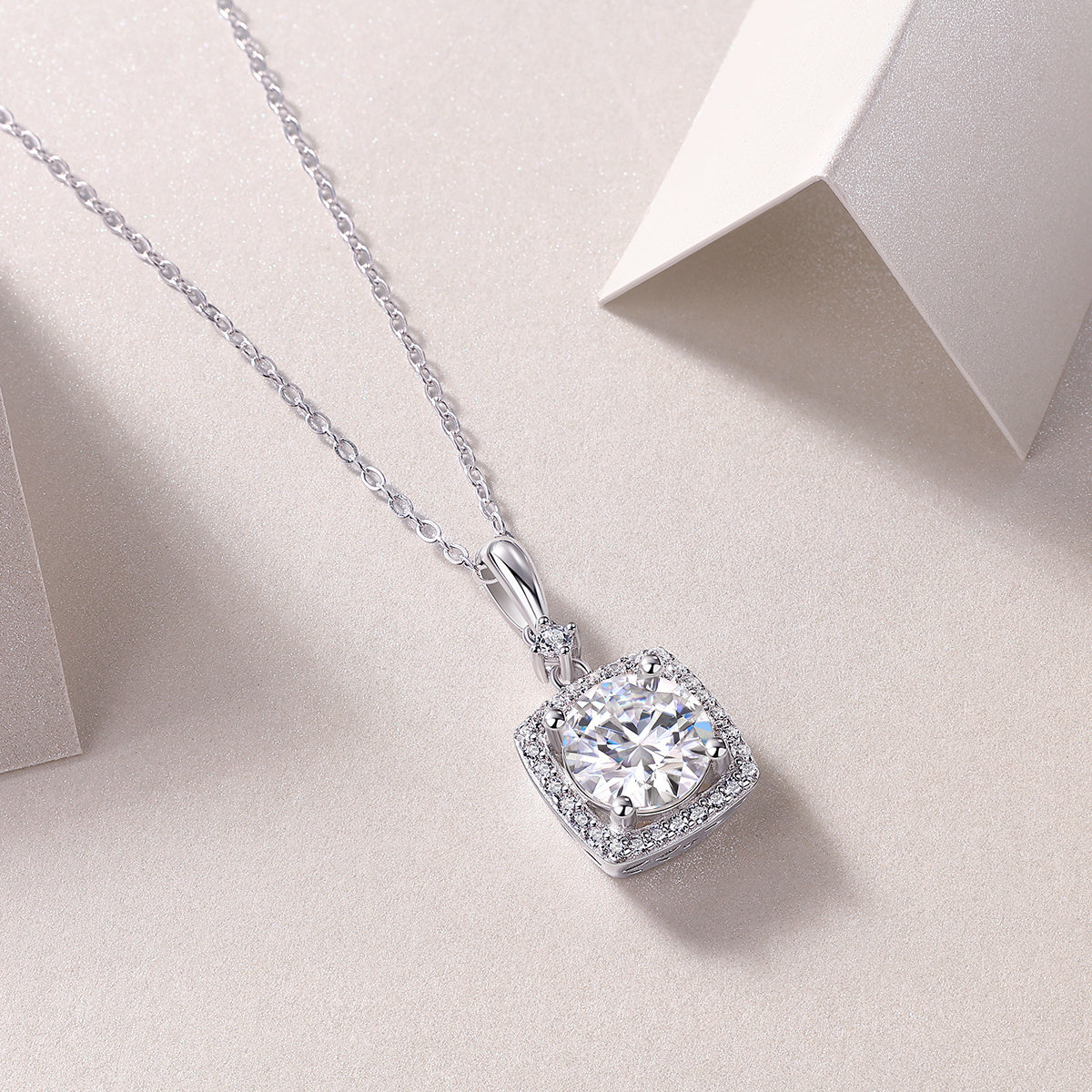 Pendant Silver Diamond Necklace