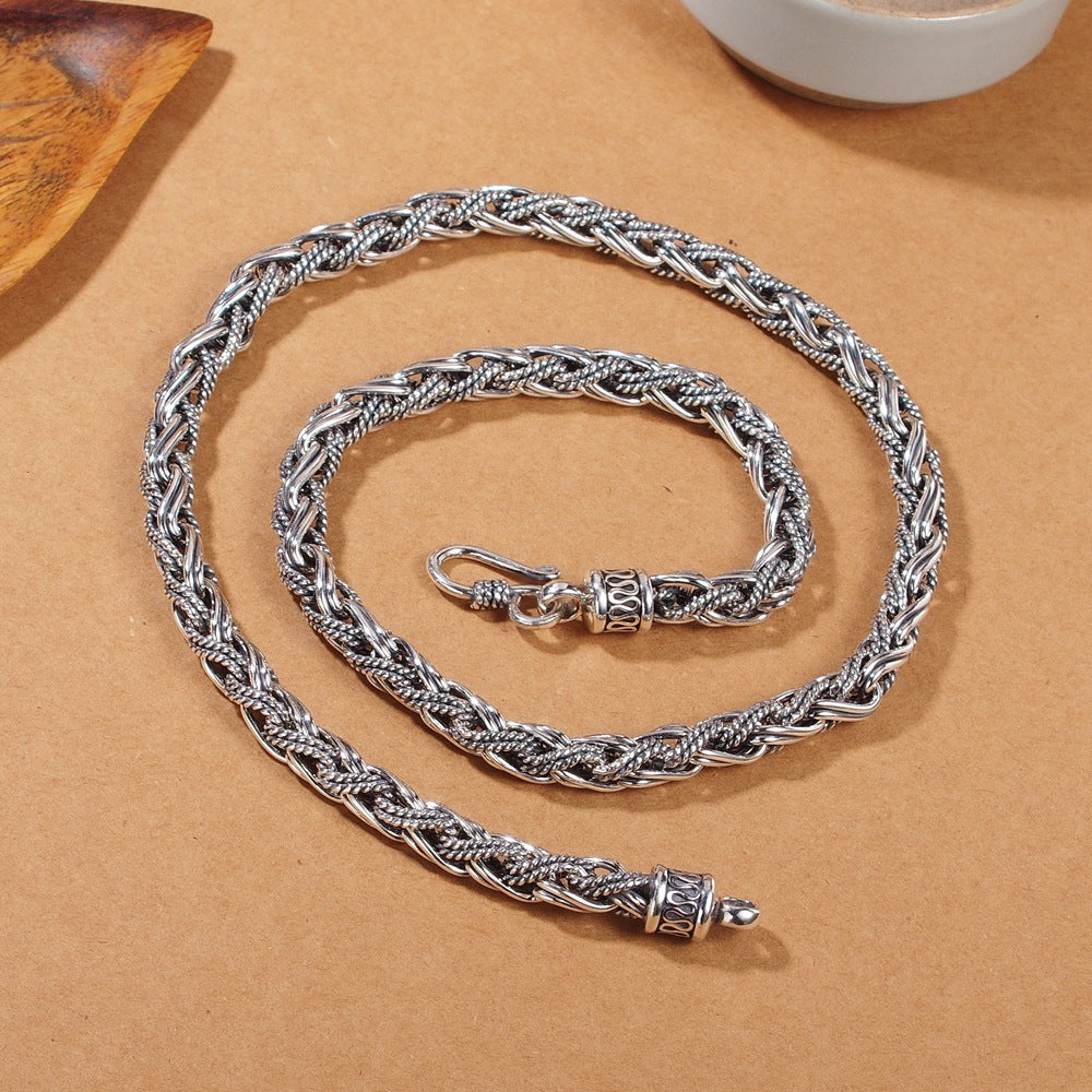 Titans Braid Handmade Silver Rope Necklace