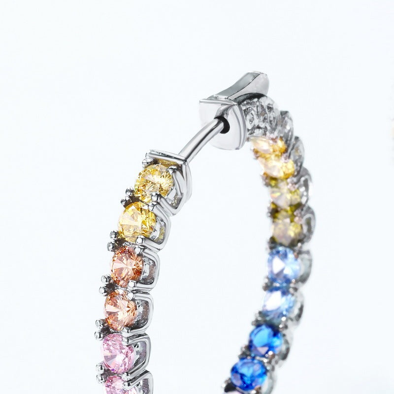 Rainbow Zircon Diamond Earrings