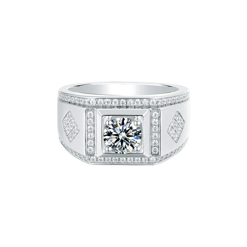 Throne Silver Ring Inlaid Gemstone