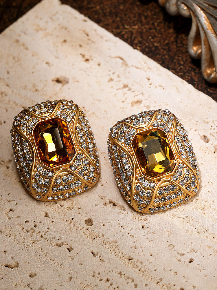 Everlasting Elegance Citrine Zircon Diamond Earrings