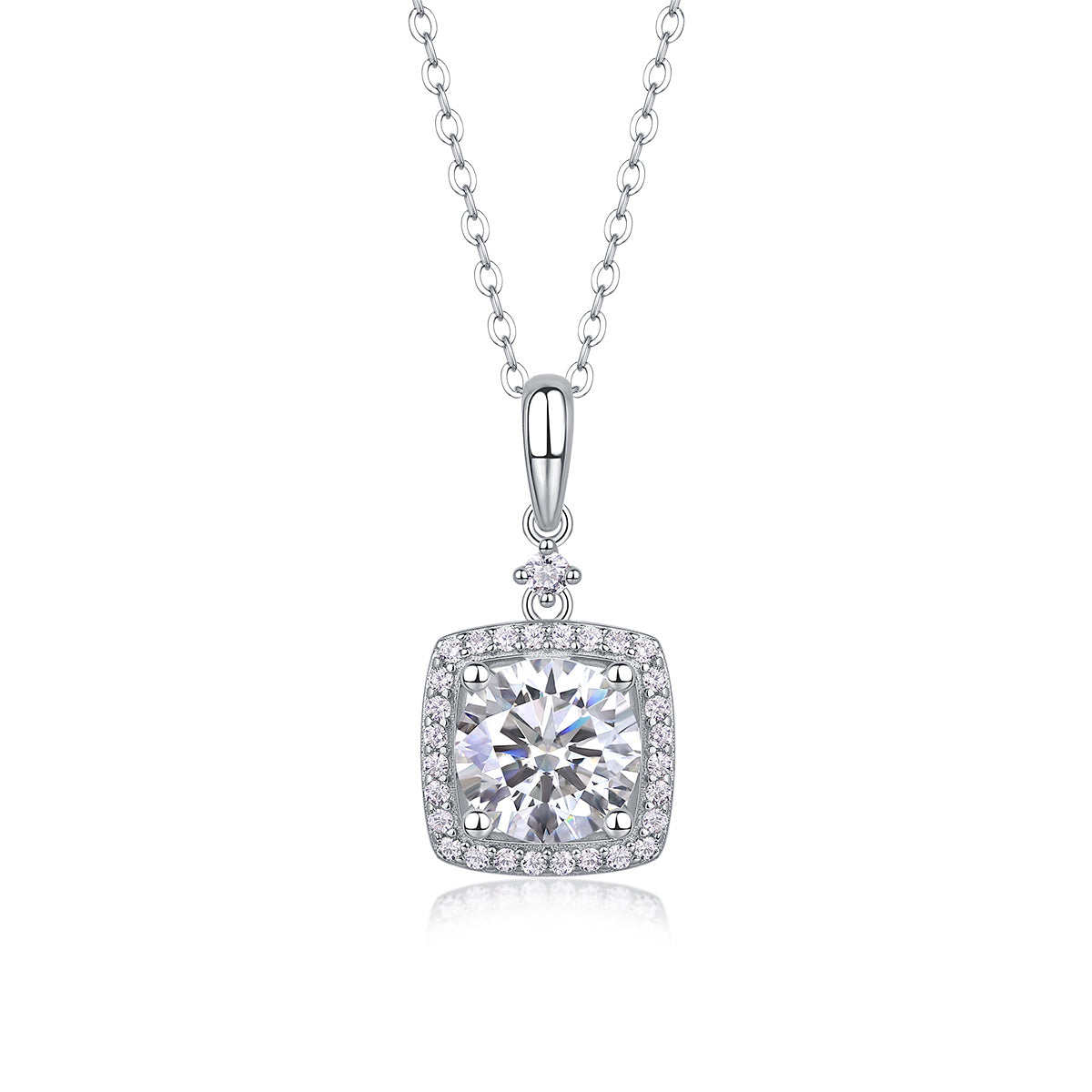 Pendant Silver Diamond Necklace