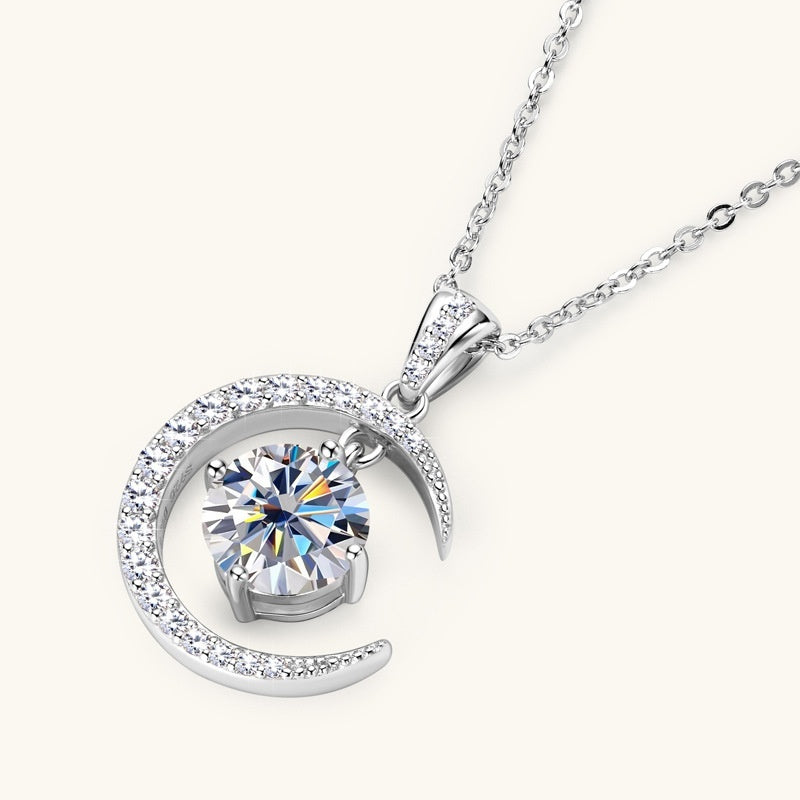 Lunar Grace Moissanite Pendant Necklace