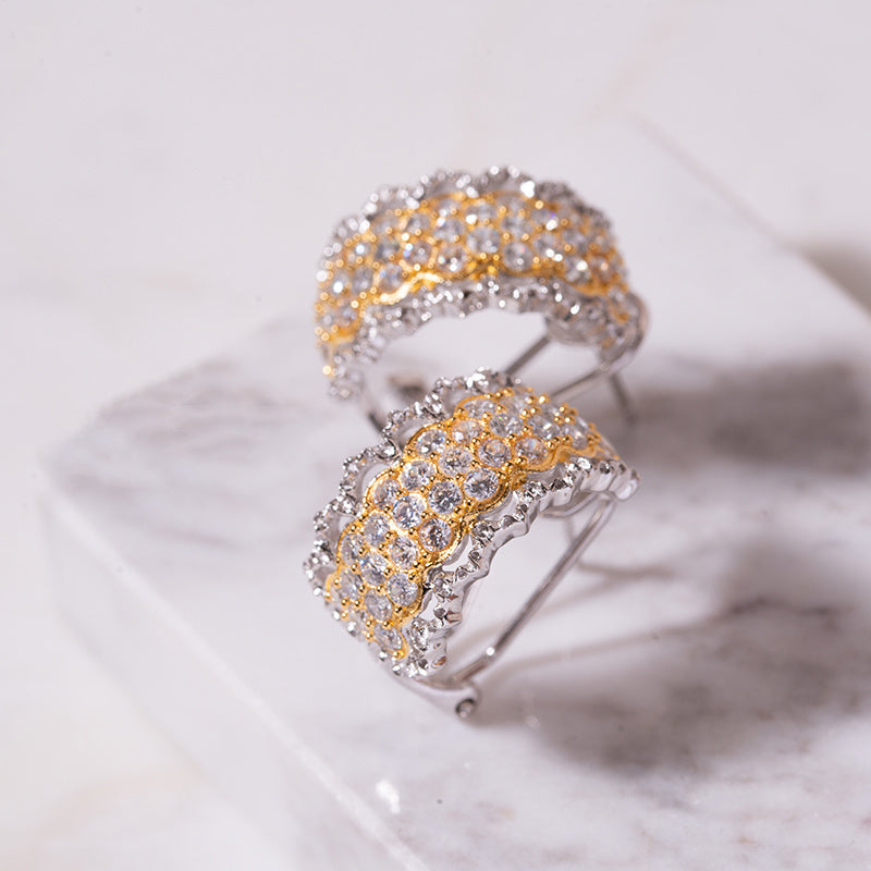Empress Gold Lace Diamond Earrings