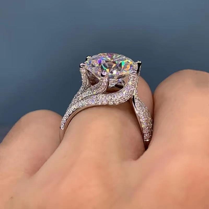 Moissanite Ring III Love Gold Plated Seal