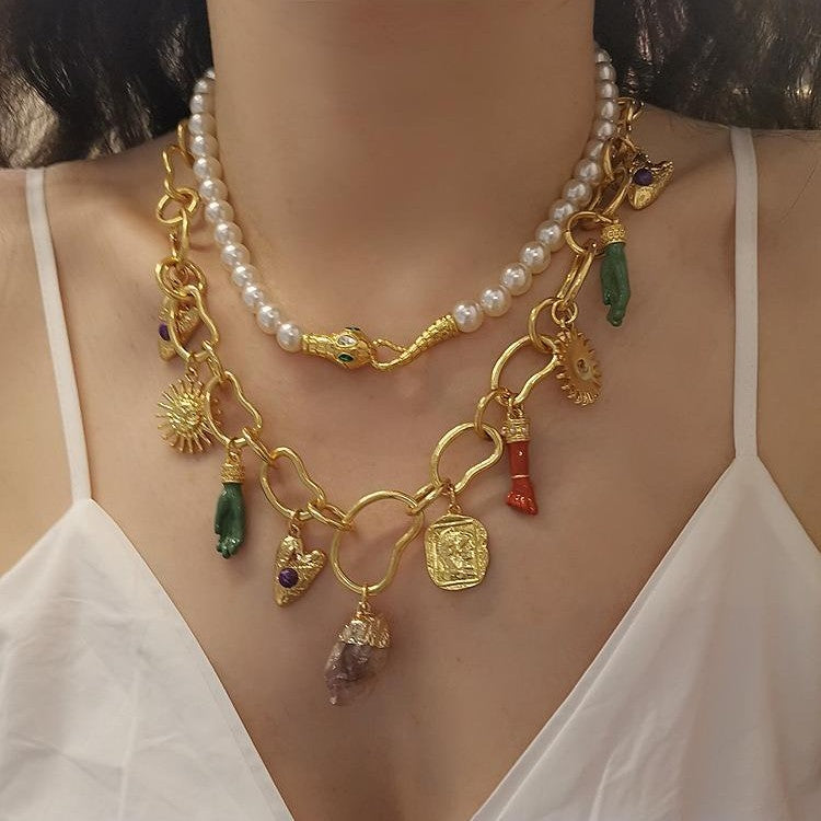 Celestial Retro Chain Exaggerated Necklace