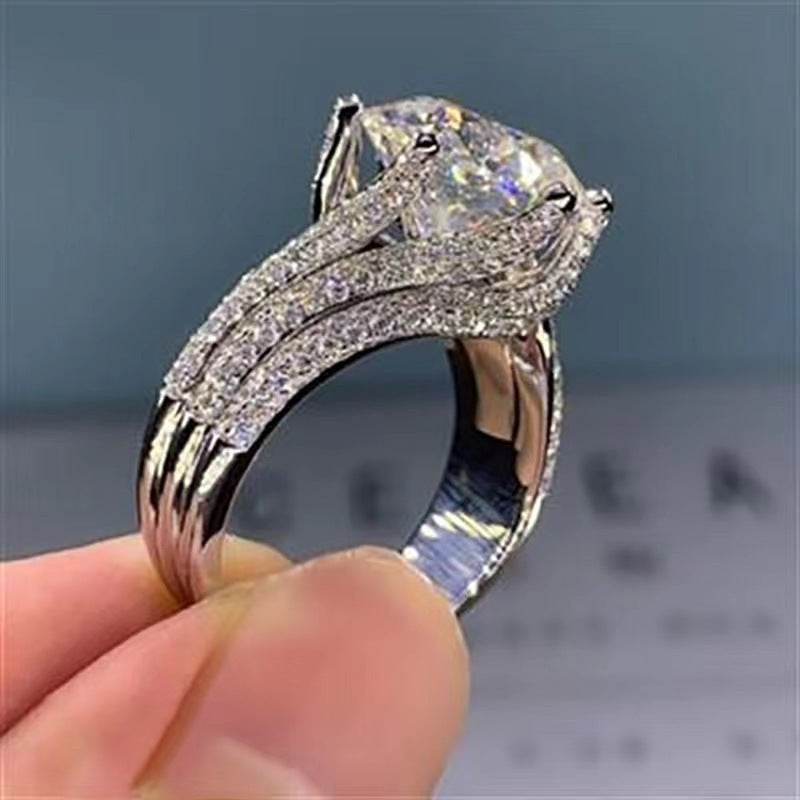 Moissanite Ring III Love Gold Plated Seal