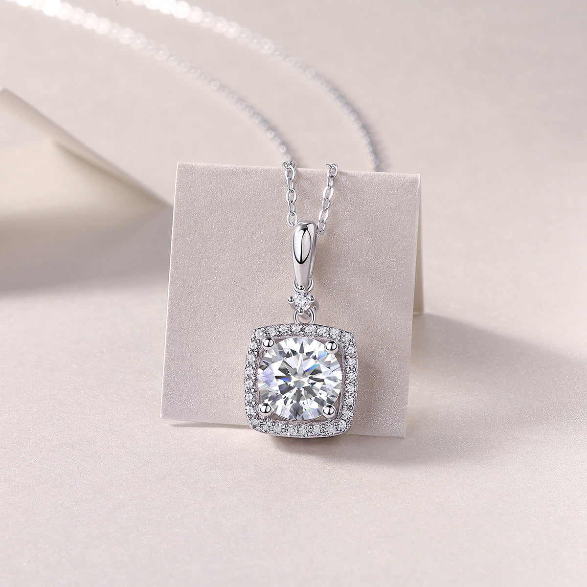 Pendant Silver Diamond Necklace