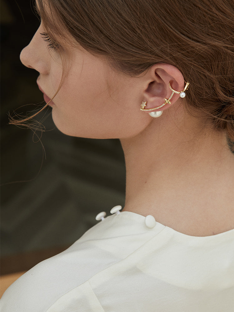 Golden Spotlight High-end single earring