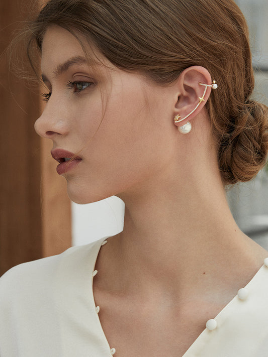 Golden Spotlight High-end single earring