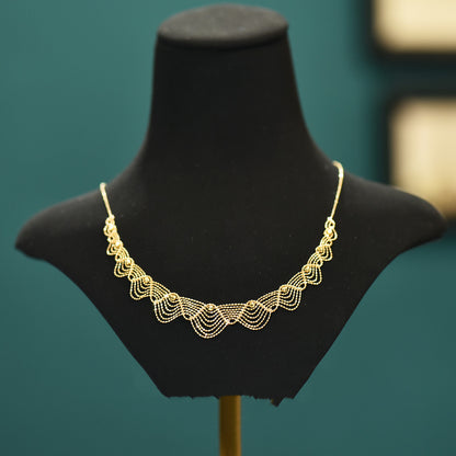 Delicate Brilliance 18K Gold Lace Necklace