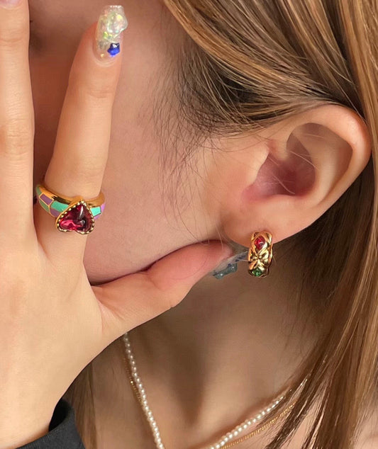 Flow Three Diamond Earrings