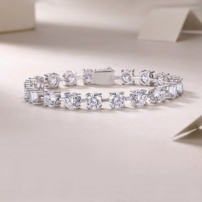 Stellar Radiance Diamond Silver Bracelet